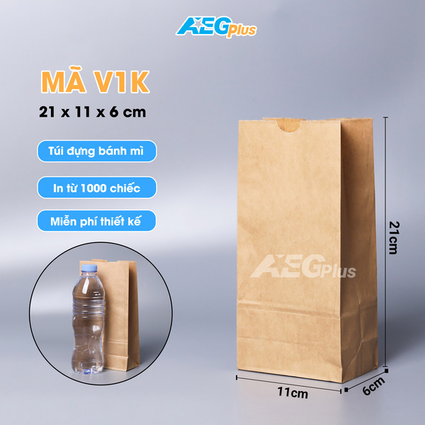 Túi đáy vuông - V1K - Sản Xuất Túi Giấy Kraft - Công Ty Cổ Phần Sản Xuất Và Thương Mại AEGPlus